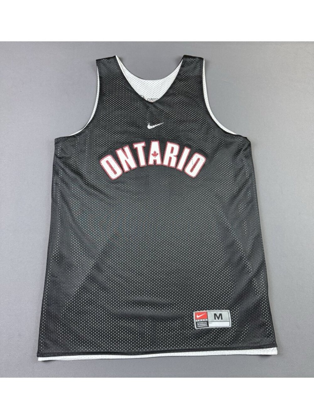 Rare Vintage 90s Nike Mid Swoosh Basketball Ontario Canada Reversible Jersey